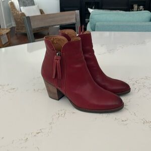Beautiful, dark red frye boots.